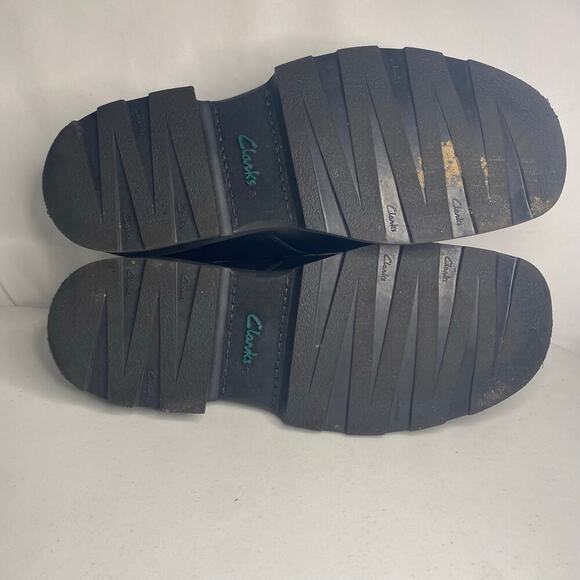Men's Clarks Made In Italy Leather Black Dress Shoes Buckle Square Toe Size 10.5 - Picture 14 of 16